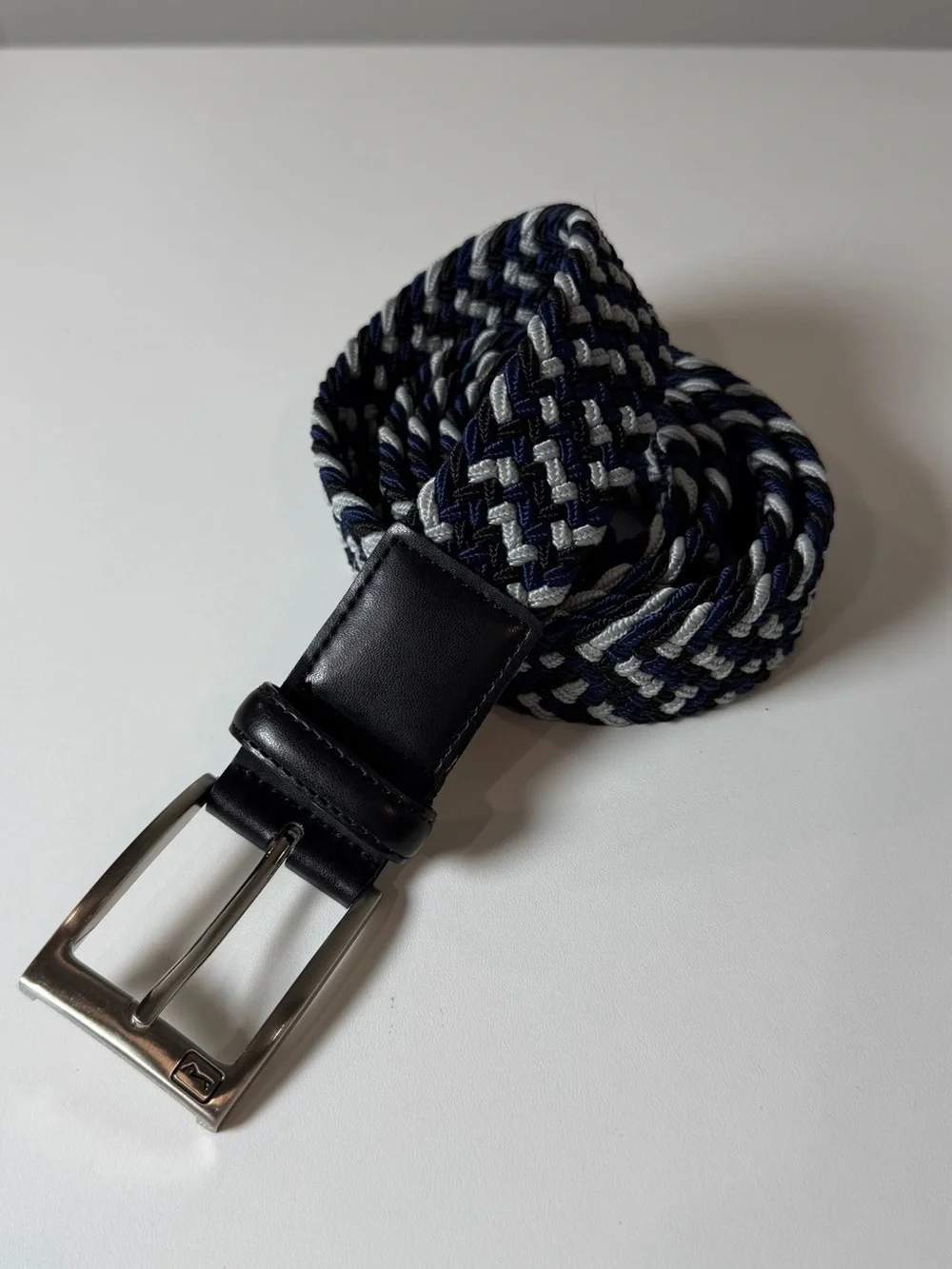 PGA Tour XL 42-44 Navy Gray Braided Woven Men's Golf Stretch Performance Belt